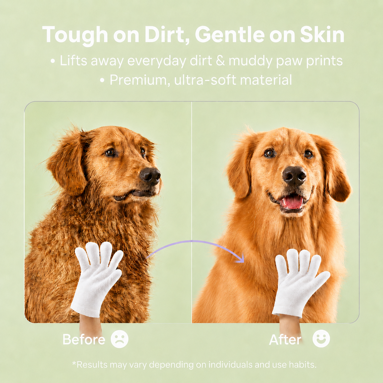 Pethale™ Deodorizing Glove Wipes for Dogs & Cats - Waterless Bath Alternative