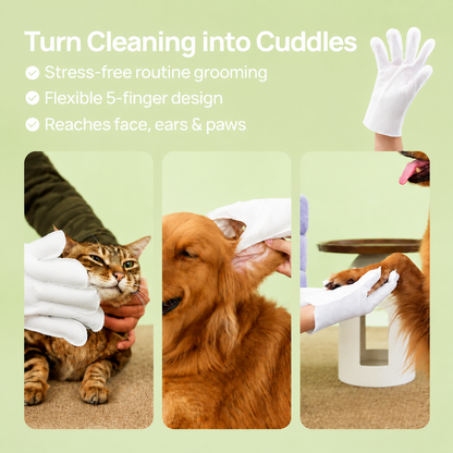 Pethale™ Deodorizing Glove Wipes for Dogs & Cats - Waterless Bath Alternative