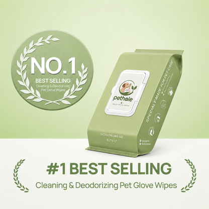 Pethale™ Deodorizing Glove Wipes for Dogs & Cats - Waterless Bath Alternative